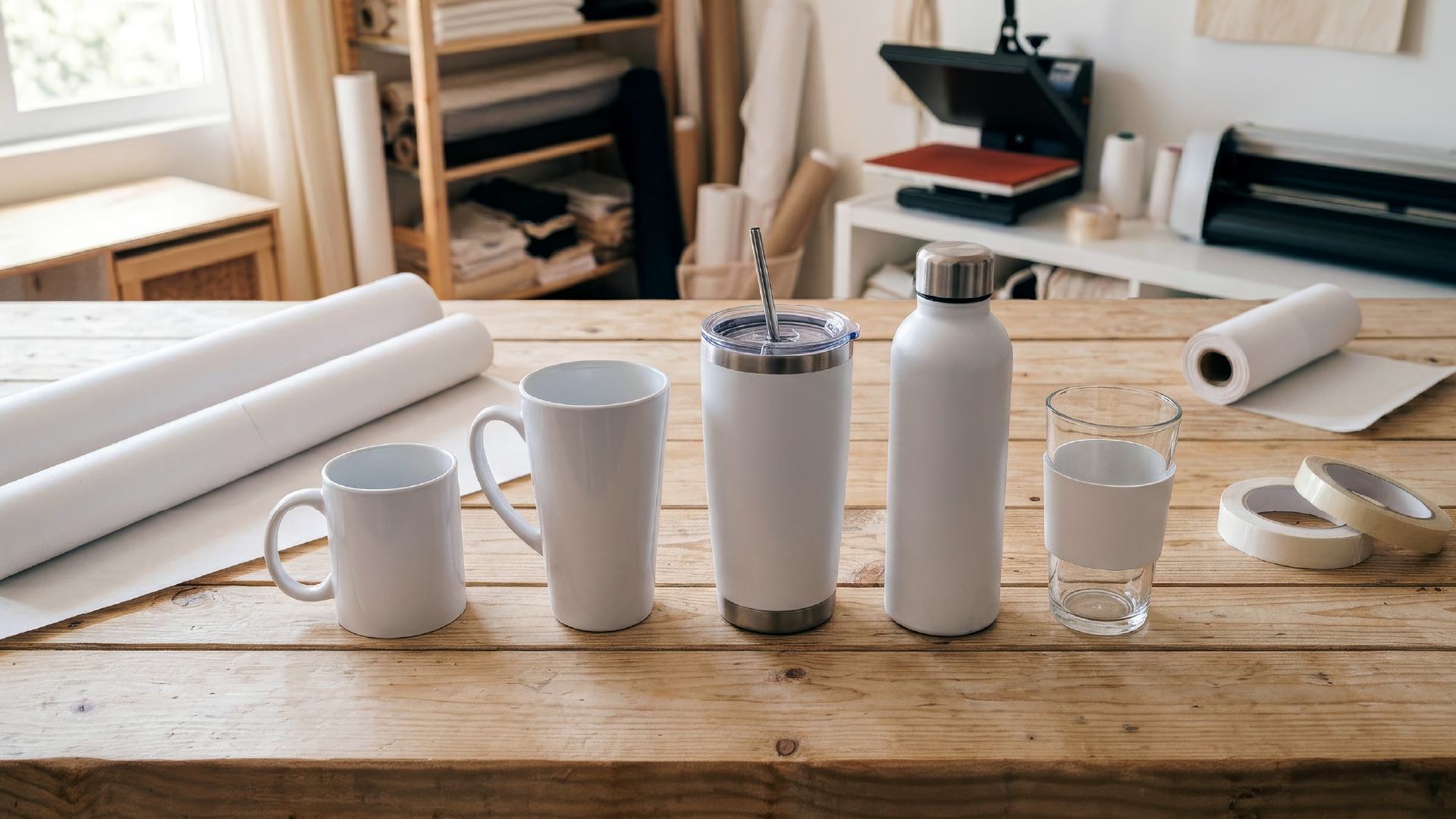 Muestra de tazas y termos personalizados